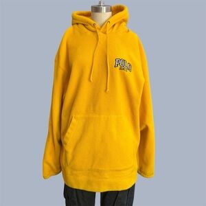 Vintage 90s Polo Jeans Co. Fleece Hoodie baggy yellow blue skater sweatshirt L